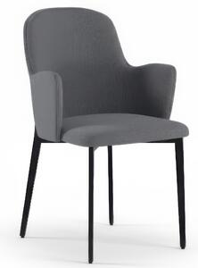 Poltroncina Imbottita, forme morbide tessuto easy-clean, SOPHIA Dimensioni 53,5x62,5x h 80 cm colore colore Grigio Chiaro
