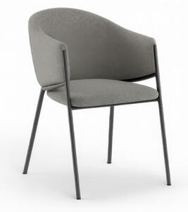 Sedia rivestita in tessuto Rivestita Easy-Clean Modello Medea Gambe in metallo verniciato 53x 60x h78 cm colore Grigio Scuro