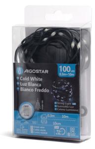 Aigostar - Catena LED natalizia da esterno 100xLED/8 funzioni 10,3m IP44 bianco freddo