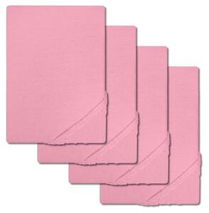 Set di 4 lenzuola con angoli Setex REFIBRA in finissimo cotone, rosa, 200 x 200 cm
