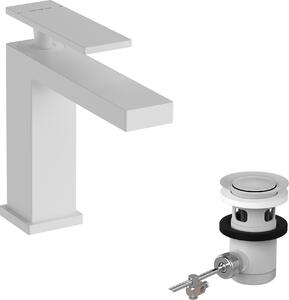 Hansgrohe Tecturis E Mitigeur monocommandé pour lavabo 110, saillie 144mm, avec garniture découlement, EcoSmart+, 73010700, 73010700