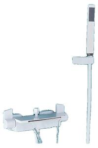 Rubinetto per doccia da bagno, con due manopole, design moderno, colore bianco