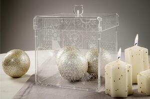 Scatola in Plexiglass Natalizia collezione Christmas Dimensioni 27x27x h 26 cm - Colore trasparente