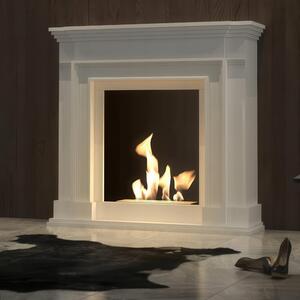 Camino Bioetanolo da Terra LEGIONIS T�V bianco Dimensioni 115x33x h 85 cm - peso 85 kg Certificato ISO 9001 si adatta perfettamente a qualsiasi spazio con eleganza colore Bianco