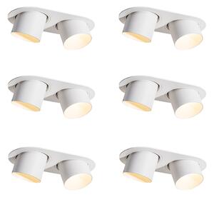 Set di 6 faretti da incasso bianchi GU10 70mm orientabili a 2 luci - Installa