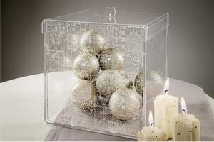 Scatola in Plexiglass Natalizia collezione Christmas Dimensioni 41x41x h 32 cm - Colore trasparente