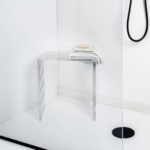 Sgabello In Plexiglass spessore 15 mm 100x100 CLIO SGABELLO PLISSE' Dimensioni 41x22x h46 cm portata max 80 kg colore trasparente