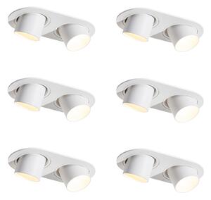 Set di 6 faretti da incasso bianchi GU10 35mm orientabili 2 luci - Installa