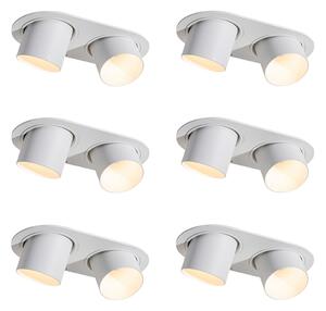 Set di 6 faretti da incasso bianchi GU10 50mm 2-Luci - Installa