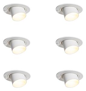 Set di 6 faretti da incasso bianchi GU10 35mm rotondi inclinabili - Installa