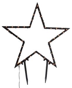 Faretto natalizio Stella di Natale nero 60 cm con LED IP44 - Kas