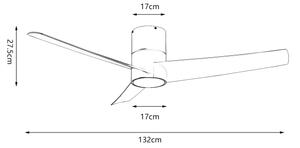 ZEVENTI - Ventilatore a soffitto LED BARROSA LED/18W/230V Wi-Fi Tuya bianco + DO