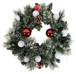 Ghirlanda natalizia bianca e rossa 45 cm con LED e timer - Jack