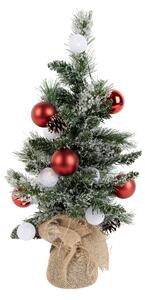 Albero di Natale bianco con rosso 60 cm con LED e timer - Jack
