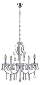 Lampadari Lucande, Solveig, dimmerabile, Metallizzato, Soggiorno, Cristallo, Antico
