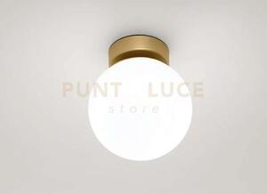 Applique in vetro e metallo oro opaco maga 1 luce attacco g9 d.10cm