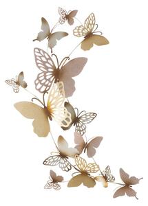 Pannello Da Muro Butterflies Oro/Rosa C cm 59,5X4X111,5