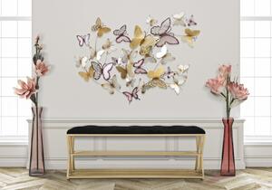 Pannello Da Muro Butterflies Oro/Bordeaux cm 132X3,5X95,5