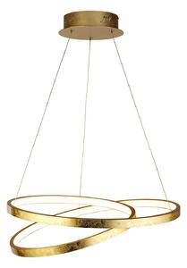 Lampadario Moderno Galleggiante Acciaio Oro Policarbonato Bianco Led 42,4W 3000K