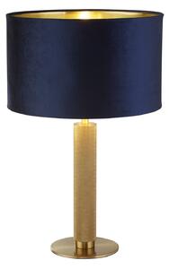 Lampada Da Scrivania Contemporanea Londra Acciaio Ottone Velluto Blu 1 Luce E27