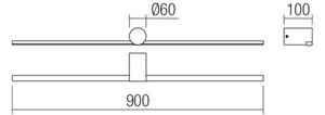 Redo 01-4036 - Illuminazione a LED per specchi da bagno ROW LED/18W/230V 90cm IP44 nero