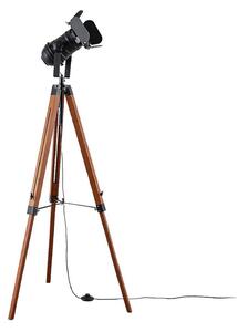 Lampada da terra Lindby, Hilma, Marrone / Ruggine, Soggiorno, Legno, Industriale