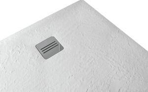 Piatto doccia ultrasottile SENSEA resina sintetica e polvere di marmo Remix 80 x 120 cm bianco