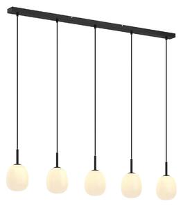 Lampada a sospensione Lindby, Etiena, dimmerabile, Nero, Cucina, Vetro, Moderno