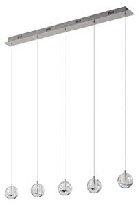 Lampada a sospensione Lucande, Hayley, Trasparente, Soggiorno, Vetro, Moderno