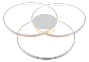 Plafoniera Lindby, Riley, dimmerabile, Bianco, Soggiorno, Alluminio, Moderno