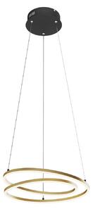 Lampada a sospensione Lindby, Davian, dimmerabile, Dorato / Ottone, Soggiorno, Alluminio, Moderno