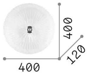 Plafoniera Classica Shell Vetro Ambra 3 Luci E27