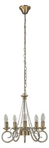Lampadari Lindby, Marnia, dimmerabile, Bronzo / Ottone anticato, Soggiorno, Metallo, Antico