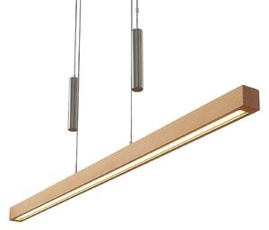 Lampada a sospensione Lucande, Pia, dimmerabile, Legno, Soggiorno, Legno, Moderno