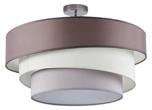 Plafoniera Lindby, Melia, dimmerabile, Grigio, Soggiorno, Tessuto / Tessile, Moderno