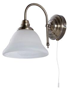 Applique da parete Lindby, Hanna, dimmerabile, Bronzo / Ottone anticato, Soggiorno, Vetro, Antico