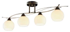 Plafoniera Lindby, Leanda, dimmerabile, Bronzo / Ottone anticato, Soggiorno, Vetro, Moderno