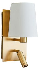 Applique da parete Lindby, Aiden, Bronzo / Ottone anticato, Soggiorno, Tessuto / Tessile, Moderno