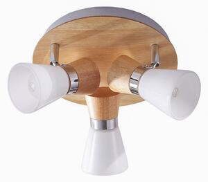Plafoniera Lindby, Vivica, dimmerabile, Legno, Soggiorno, Legno, Scandinavo