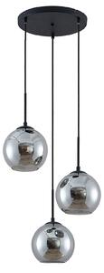 Lampada a sospensione Lindby, Jurian, dimmerabile, Grigio, Soggiorno, Vetro, Moderno