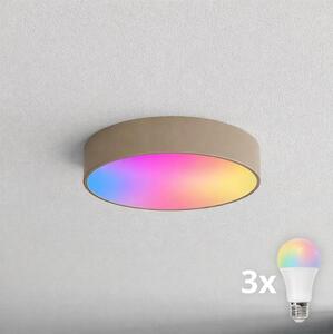 BRILAGI-LED RGBW plafoniera da bagno dimmerabile CLARE 3xE27/12W/230V IP54 beige