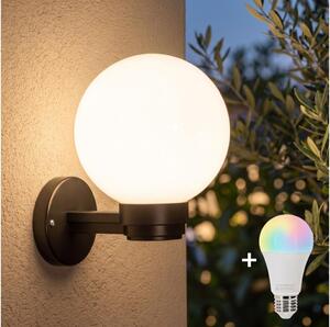 Brilagi-LED RGBW Applique da esterno HARBOR 1xE27/12W/230V IP33 nero/bianco