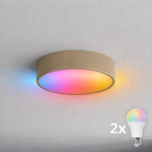 BRILAGI-LED CLARE Lampada da soffitto dimmerabile per bagno RGBW 2xE27/12W/230V IP54 beige