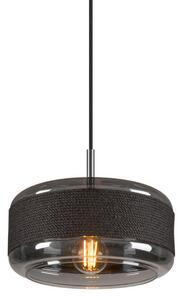 Lampada a sospensione SLV, Pantilo Rope 27, dimmerabile, Nero, Soggiorno, Vetro, Moderno