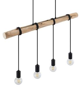 Lampada a sospensione Lindby, Ferris, dimmerabile, Legno, Sala da pranzo, Metallo, Vintage