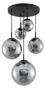 Lampada a sospensione Lindby, Teeja, dimmerabile, Grigio, Soggiorno, Vetro, Vintage