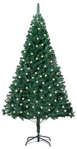 Albero di Natale Preilluminato con Rami Spessi Verde 240 cm