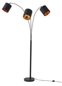 Lampada da terra Lindby, Nanika, Nero, Soggiorno, Metallo, Moderno