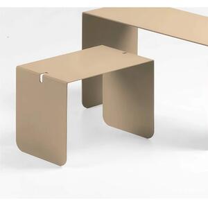 Sidetable in metallo DOUBLE 40 , Dimensioni 30x38xh 40 cm che pu� essere utilizzato sia come tavolino di servizio lato divano sia come semplice comodino colore beige RAL 1019