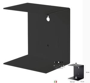 Mensola da muro a scomparsa componibile BOOKY in Metallo Dimensioni 16,5x13 x h 18 cm verniciato a polvere colore nero